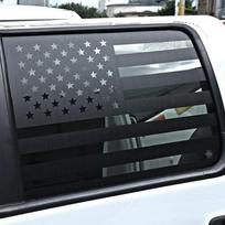 2 vnt. Juodi Amerikos vėliavos lipdukai galiniam langui Ford F150 2009-2014