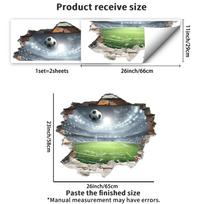 Lipnus sienos lipdukas 3D futbolo aikštė Kūrybingas dizainas Vaikų kambariui Miegamojo fono dekoras 30x66cm*2pcs įvairiaspalvis