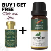 Peppermint 10 ml Essential Oil for Aromatherapy & Home Fragrance with Free 5 ml White Oud Attar | Essential Oil for Diffuser