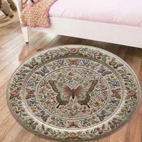 Drugelio Retro Apvalus Kilimas, Kilimas Svetainei, Miegamajam, Sofai, Žaidimų Kambariui Dekoruoti, Neslystantis Grindų Kilimėlis86 80cmx80cm