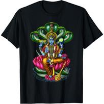 Hindu God Vishnu Hinduism Mythology Deity Spiritual T-Shirt S juoda