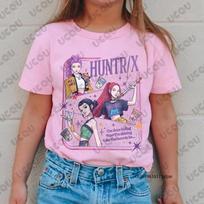 Anime Kpop Demon Hunters Huntrix Print Children Cotton T-shirt Summer Short Sleeve Tees Boys and Girls Clothes Casual Kids Tops 110