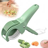 Food Manual , Stainless Steel With Peeler, Multifunctional Banana For Even , Easy Kitchen Gadget One Size žalia