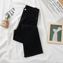 Women's Black-Grey High-Waisted Wide-Leg Denim Jeans, Spring/Autumn 2026, Junior High/High School, Slimming, Floor-Length XL tamsiai pilka spalva