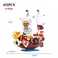 Vienas Gabalas 1484 vnt./432 vnt.+9 Lėlės Thousand Sunny Laivas Statybiniai Blokeliai Animacinis Piratų Laivas Plytelių Rinkinys Žaislai Vaikams Kalėdinės Dovanos