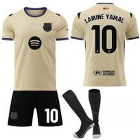 Vaikų Lamine Yamal 25/26 FC Barcelona Nr. 10 kvėpuojančio poliesterio geltonos spalvos jaunimo futbolo komplektų 110-120 CM geltona