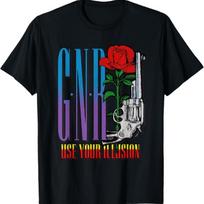 Guns N' Roses Oficialus Use Your Illusion Pistoletas Marškinėliai S juoda