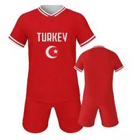 Turkijos futbolo marškinėlių ir šortų komplektas Futbolo komandos uniforma Sportinis kostiumas XS