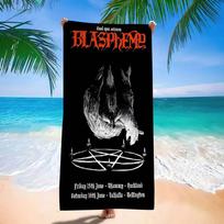 Blasphemys Death Metal Band Microfiber Blanket Quick Drying Beach Towels Oversized Printing Super Absorbent Pool Towel Blanket W40*H60(CM)