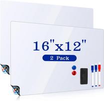 2 Pack 12x16 Inch Magnetic Whiteboard for Fridge Dry Erase Board Kitchen Organizer Planner with 3 Markers ,Eraser & 2Magnets