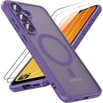 Case for Samsung Galaxy A26 5G - BOOLING - Integrated Camera Glass Protection - Purple - 2 Tempered Glasses violetinė
