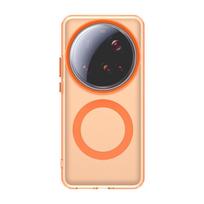 Dėklas Xiaomi 15 Ultra 5G, magnetinis belaidis įkrovimas, Magsafe dėklas Mi 15 Ultra, saldaininis, smūgiams atsparus buferio dangtelis For Xiaomi 15 Ultra oranžinė