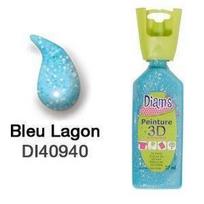 3D Paint - Diam's - Icy Lagoon Blue - 37ml - Relief Texture - Opaque mėlyna
