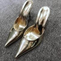 2025 summer high-heeled half-slippers women's new bag head sexy thin-heeled slippers Muller shoes wear fashionable cool slippers 35 auksas