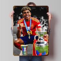Lamine Yamal Trending Printed Poster Customized Wall Art Retro Vintage Metal Tin Signs for Room Gaming Decoration Garage House 20x30cm（7.8x11.8inch）