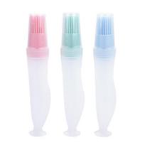 Silicone Oil Brush with Suction Cup for DIY Baking Cooking BBQ Tool mėlyna