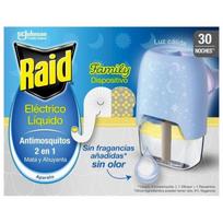 Raid šeimos elektrinis uodų repelentas 1 vnt. + Skystis 45 naktims 1 vnt.