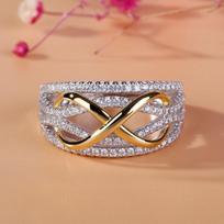 2025 New Women's Infinity Love Ring  Fashion Hollow Letter 8  Sweet Party Gift Wedding Bridal Rings 6
