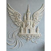 Pearl The Flying Castle DIY Diamond Art Kits 15.7x19.6inch Gem Art Diamond Painting Kits Without Frame for Adults Gift Idea Home Wall Decor 40x50cm