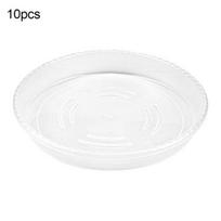 10 vnt. plastikinių gėlių vazonų lašelių padėklai skaidrūs apvalios formos kūrybingi lėkštės dekoras 13cm x 13cm x 2.5cm gryna