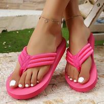 Lightweight Summer Beach Flip Flops Women Solid Color Eva Casual Slippers Woman Comfort Flat Sandals Clip Toe Outdoor Slippers 36