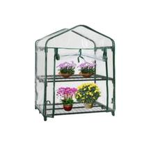 PVC Plastic Greenhouse Cover Outdoor Garden Warmer Cover Practical Protection Net 69x49x92cm-2 Tier
