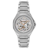 ARMANI EXCHANGEAE ARMANI Mechaninis laikrodis ant riešo Nerūdijančio plieno apyrankė 36 mm Sidabrinis ciferblatas Moteriškas laikrodis AX4618 Skeleton Dial