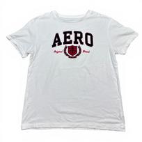 AERO Aeropostale Y2K Marškinėliai Vyriški Dydis Vidutinis Baltas Raudonas Siuvinėtas Logotipas Apvalus Kaklas L