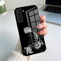 J-Jujutsu K-Kaisen G-Gojo telefono dėklas, skirtas Samsung A56 A36 A26 A16 A15 A25 A35 A55 A14 A34 A24 A54, stiklinis dėklas Samsung A33 5G