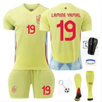 2024 m. Europos čempionatas Ispanija Lamine Yamal Namų komandos gerbėjo futbolo marškinėliai, Poliesteris, Kvėpuojantys, Greitai džiūstantys, Patogūs 100-110 CM