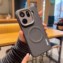 Oppo Find X9 ir Find X9 Pro dėklas Magnetinis Anglies Pluošto Tekstūros PU Odos Apdangalas Apsauginis Galinis Metalinis Objektyvo Mygtukas Minkštas Dangtelis OPPO Find X9 Pro