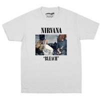 Nirvana Band Bleach T Shirt Grunge Rock Music Kurt Cobain Punk Short Sleeves Cotton Printed Clothing Y2K Unisexs Top Tee S