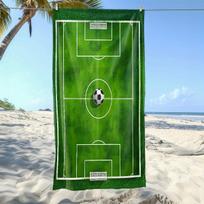 1 vnt. Futbolo aikštės paplūdimio rankšluostis poliesterio - lengvas, greitai džiūstantis, minkštas, maudymosi, kelioninis rankšluostis, futbolo aikštės raštas, unisex, skirtas Ca W40*H60(CM)