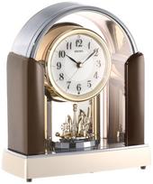 Seiko Clock Table Clock Standard Clock Dark Brown Marble Pattern Glossy Finish BY238B SEIKO Radio-Controlled Twin-Pa
