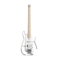 Donner kelioninė elektrinė raudonmedžio, ideali baltam Hush-X gitarai, gitarai, be galvos, nešiojama, korpusas, kelionėms/komandiruotėms/praktikai, balta