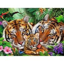 5D Diamond Painting Tiger Family Kit Art Diamond Embroidery Animal Diamond Mosaic Needlework Home Decoration Full Round 20x30CM