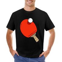Ping-Pong Pattern - Red in Black Version - Table Tennis Player Motif Pingpong Match T-Shirt plain t-shirt mens t shirt graphic 4XL