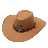 Western Cowboy Hat Retro Sheriff Cap Sunscreen With Wind Rope Hat Men And Women Horseback Riding Tourism Fishing Sunshade Cap šviesios chaki spalvos