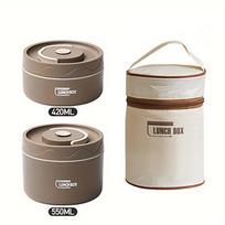 Stainless Steel Lunch Box Food Container Portable Thermal Bento Box 2 Separate Stackable Lunch Container for Adult Kid Household 2 ruda