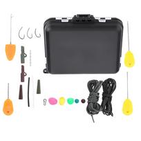Carp Fishing Tackle Box Weights Clips Baiting Needles Hook Swivel Rig Kit (with bait needle)