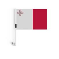 Malta Automobilio Vėliavėlė – 14 x 21 cm – Poliesterio Audinys – Tvirtinama ant Langų – 20 vnt. – Pixelforma gryna