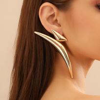 DIEZI Exaggerated Punk New  Geometric Triangle Earrings Fashion Cool Metal Stud Earrings For Women Girls Gift Ear Jewelry