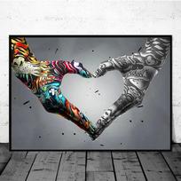 Abstraktus gatvės grafiti sienos meno plakatas sportbačiai gestai meilės širdelės lūpos pop sieninė tapyba modernus namų dekoras drobės paveikslai spaudiniai 20x30cm