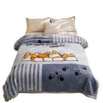 Plover Corgi Pattern Raschel Blanket