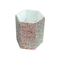 Luxury Diamond-Embellished Pen & Makeup Brush Holder rožinė