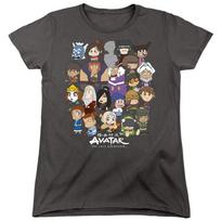 Avatar The Last Airbender Chibi Group Womens T Shirt Charcoal Officially License L