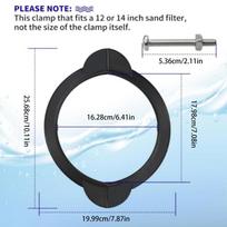 Baseino filtro spaustuvas Smėlio filtro spaustuvas su varžtais Baseino spaustuvo žiedas Atsarginė dalis 12 ir 14 colių siurblio spaustuvui juoda