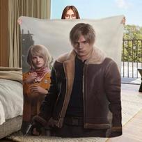 Anime pledas sofoms Leon Kennedy Mikropluošto patalynė Plonas vatinis pledas Mesti pledai lovai Pūkuotas languotas Cobija 30x40in