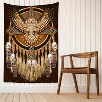 Pelėda vėjo varpelio gobelenas, pakabinamas ant sienos psichodelinės magijos bohemiškas menas TAPIZ patalynė bendrabučio namų dekoras 95x70cm