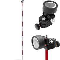 Mini prism geodetic rangefinder mirror with pole, silver coating, diameter 35 cm, 126 m